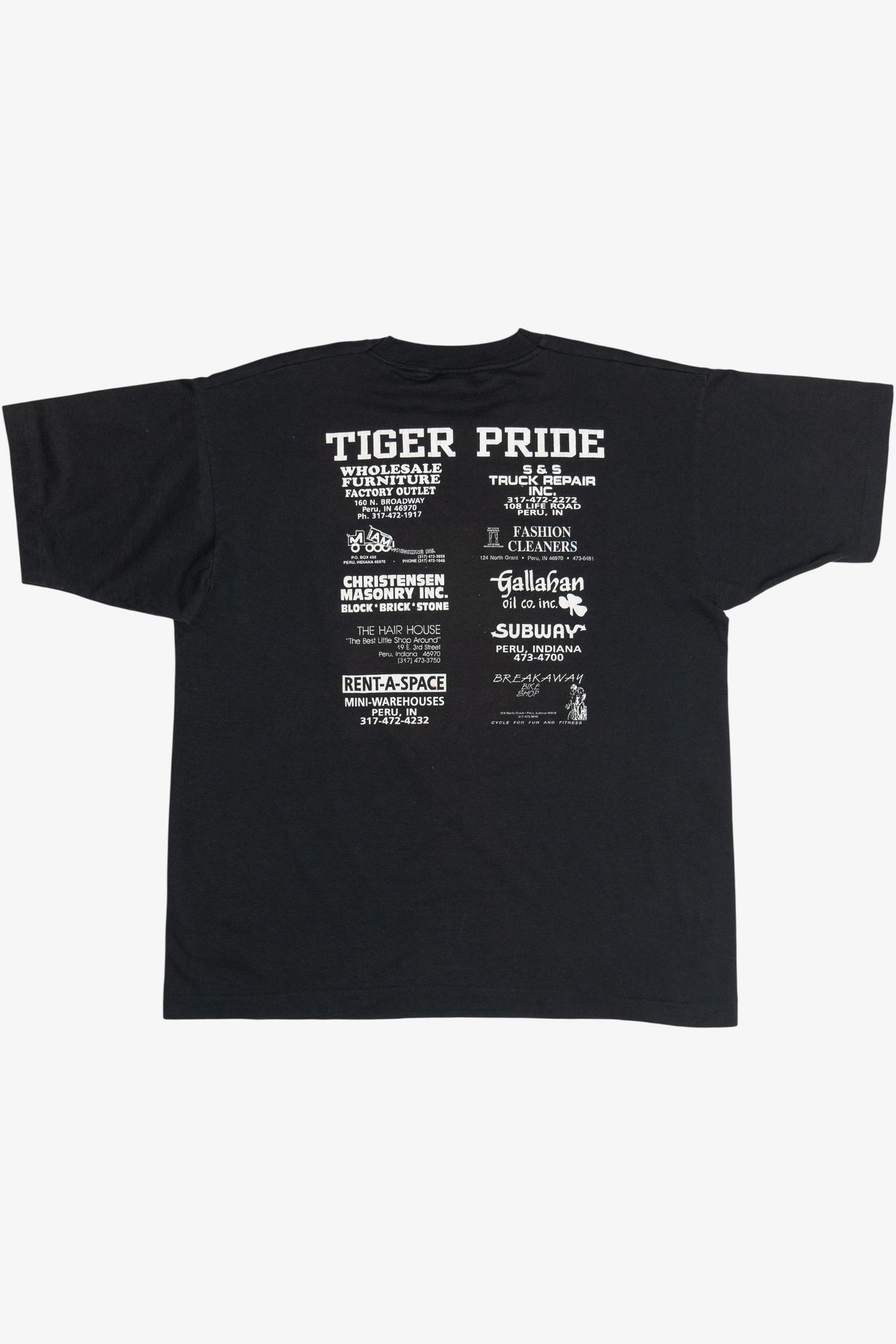 Vintage "Tiger Pride Is Alive" "Peru Athletics" Single Stitch T-Shirt (1990s)