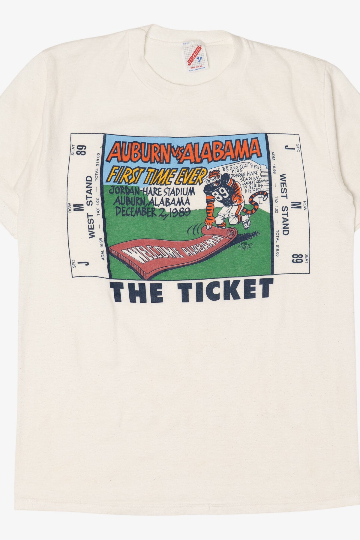 Vintage Auburn Vs. Alabama "The Ticket" Single Stitch T-Shirt (1980s)