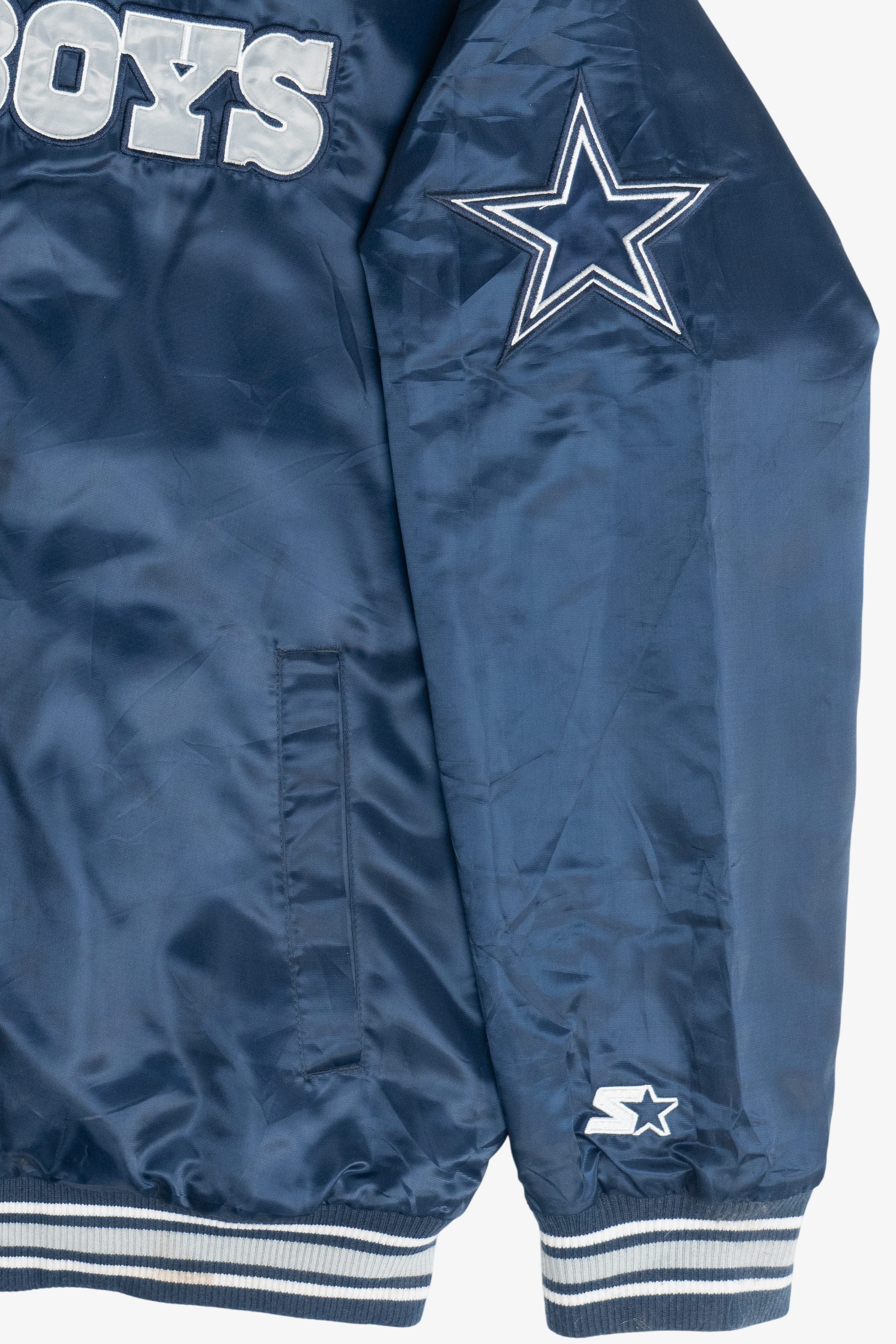 "Cowboys" Dallas Cowboys Quilt Lined Full Snap Black Label Starter Jacket (2000s)