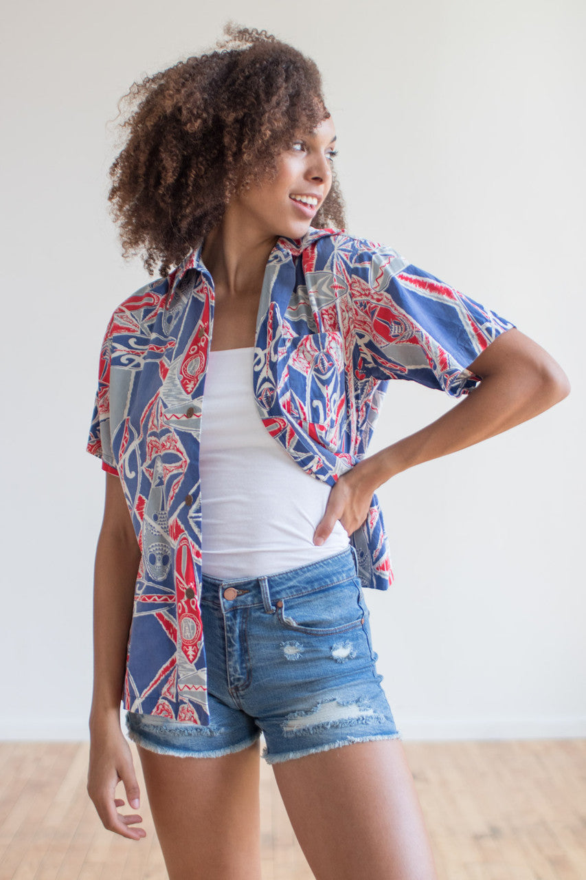 Blue & Red Surfboards Vintage Hawaiian