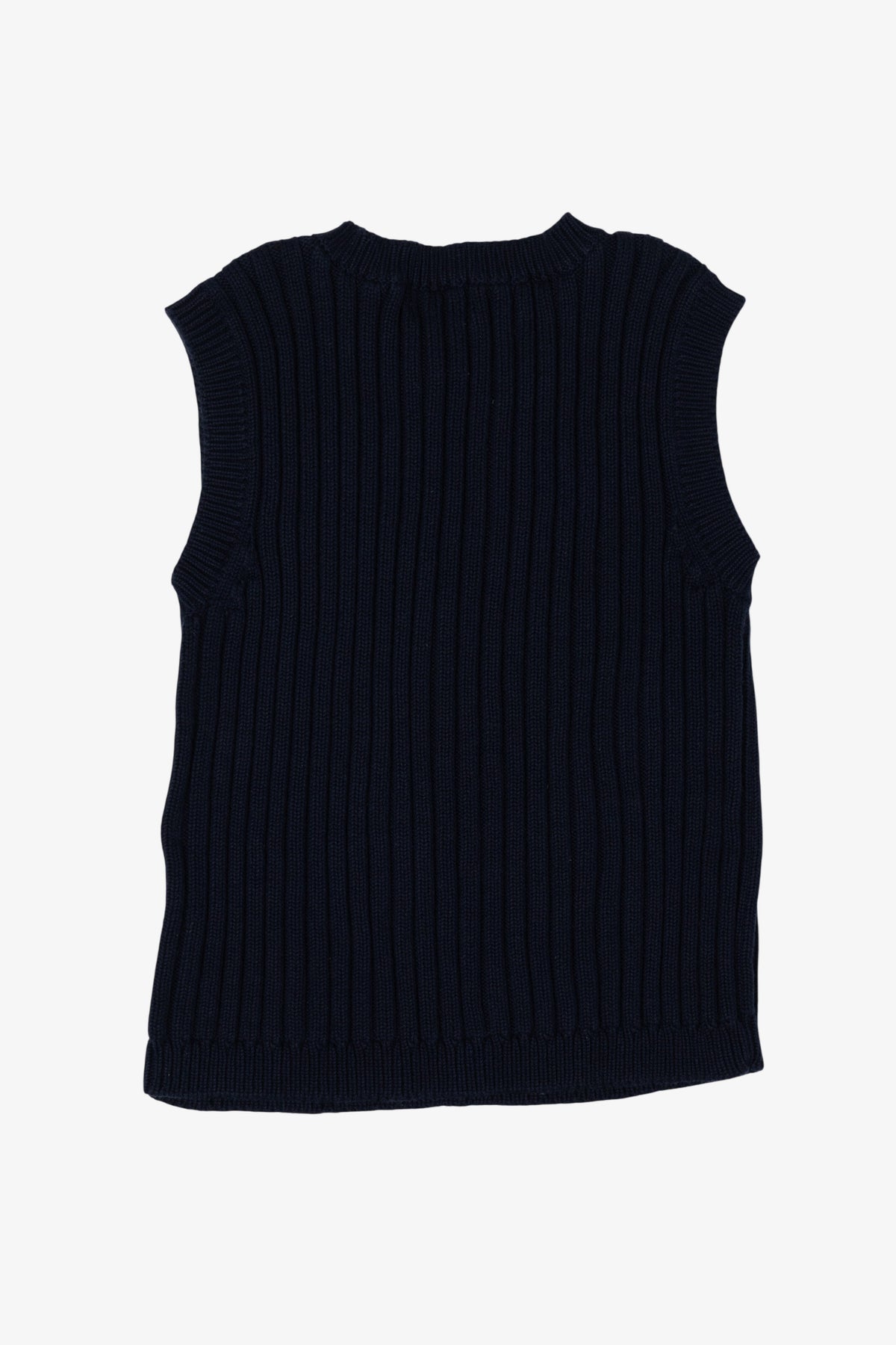 Vintage Navy Blue Limited America Ribbed Sweater Vest (1990s)