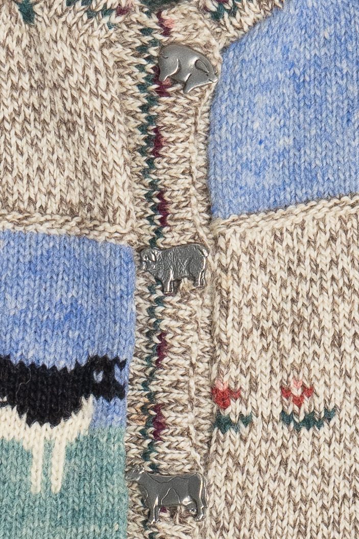 Vintage Blueberry Woolens Cows & Sheep Farm Motifs Sweater Vest (1980s)