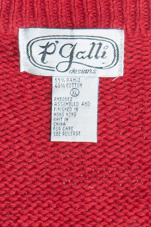 Vintage P' Galli Autumn Schoolhouse Knit Teacher Vest (1980s)