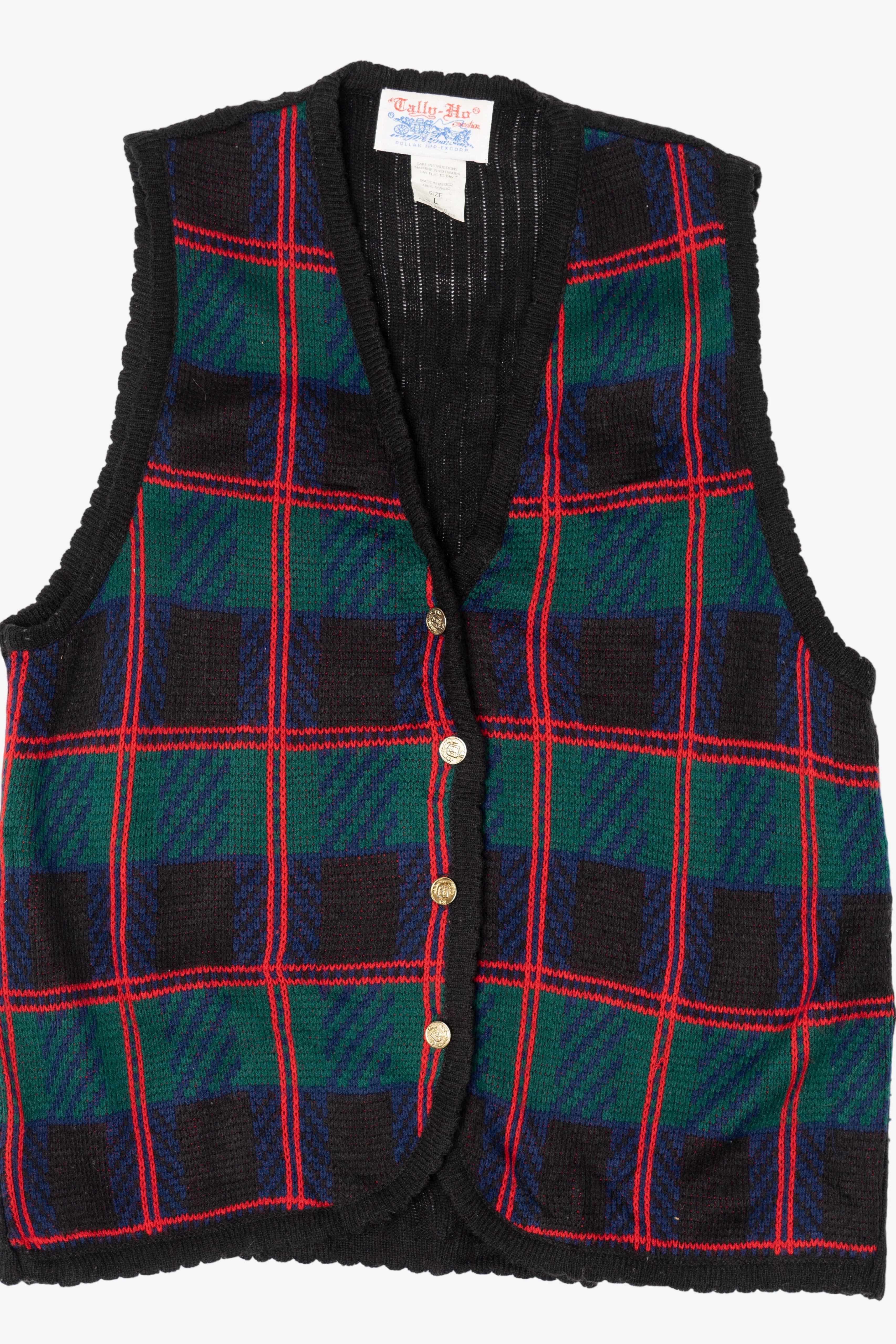 Vintage Plaid Tally-Ho Vest (1990s)