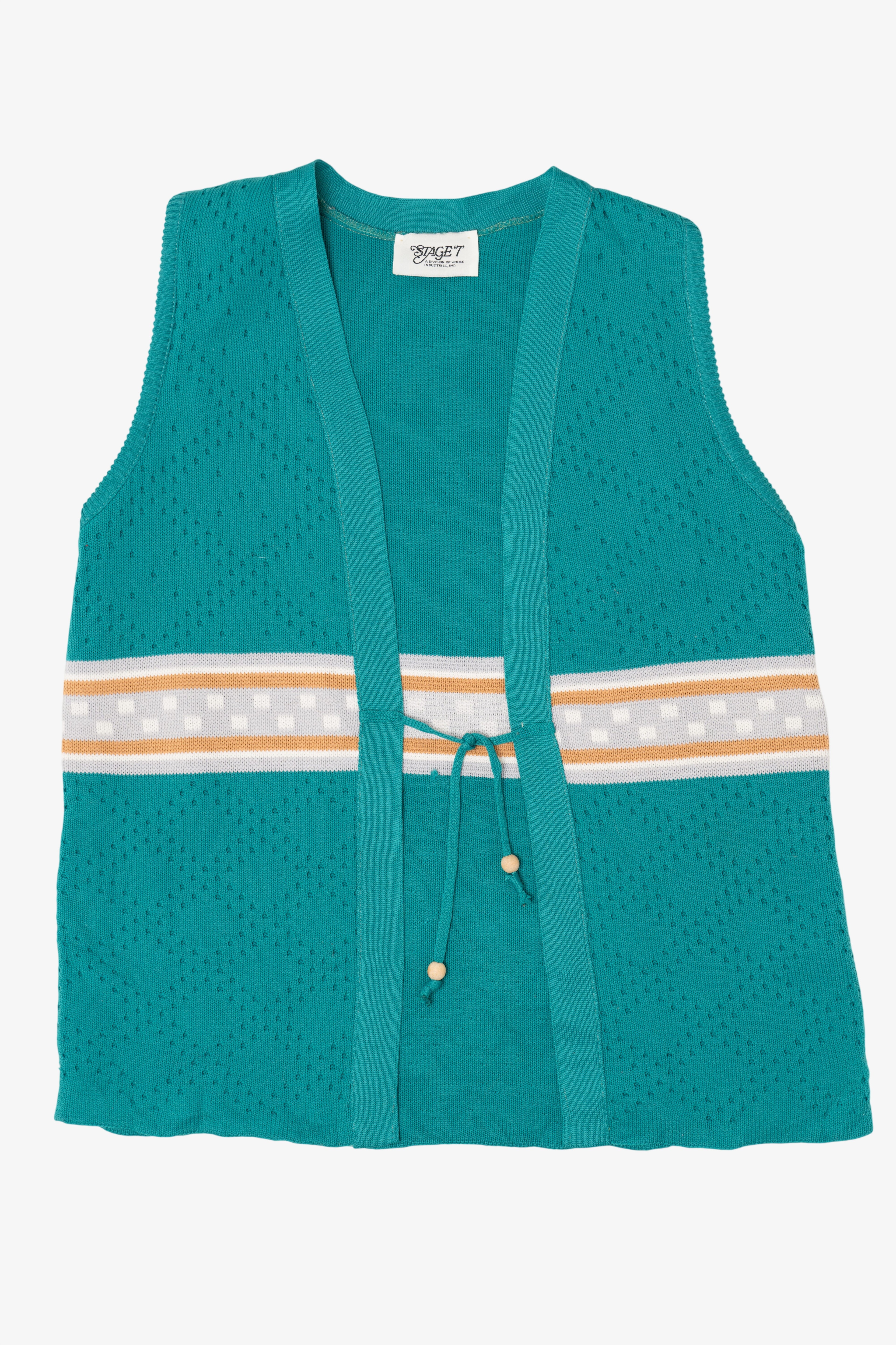 Vintage Turquoise Staget Tie Vest (1980s)