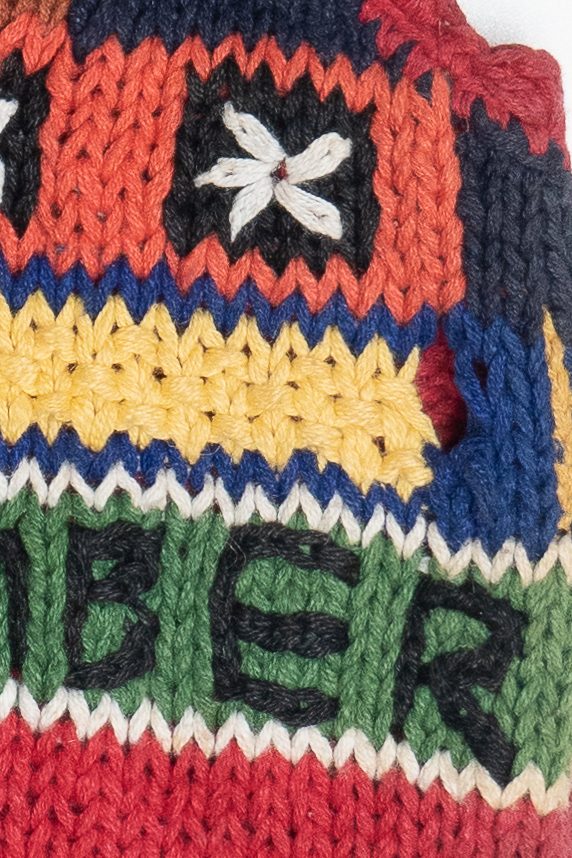 Vintage Hand Knit "September October November December" Holidays Teacher Vest (1990s)