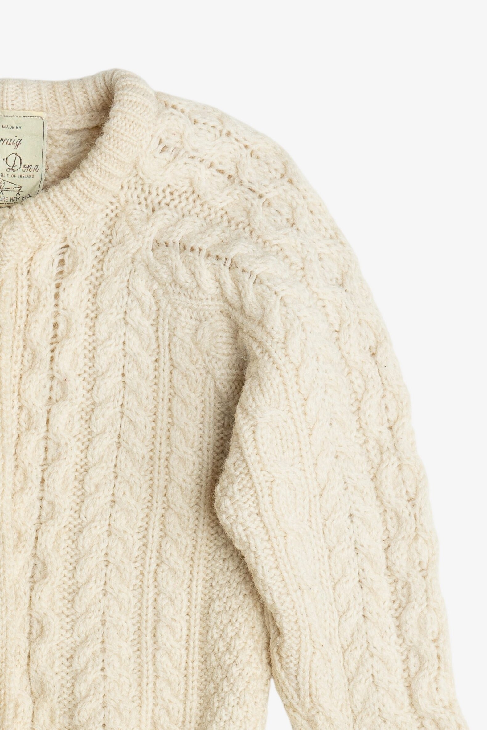 Vintage Kid's Size Carraig Donn Irish Fisherman Cardigan Sweater (1970s)