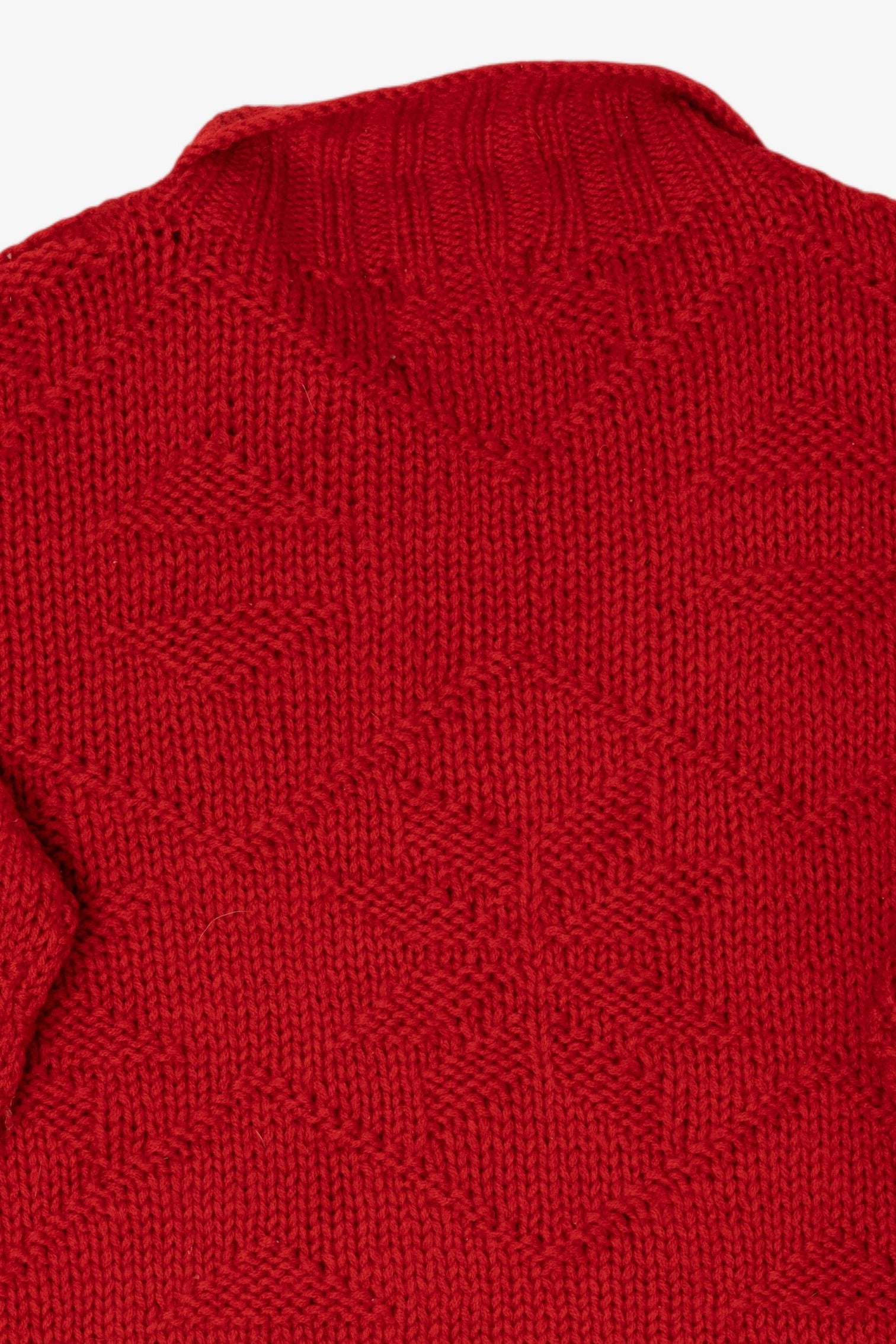 Vintage Hand Knit Red Sierra Wollens Sweater (1980s)