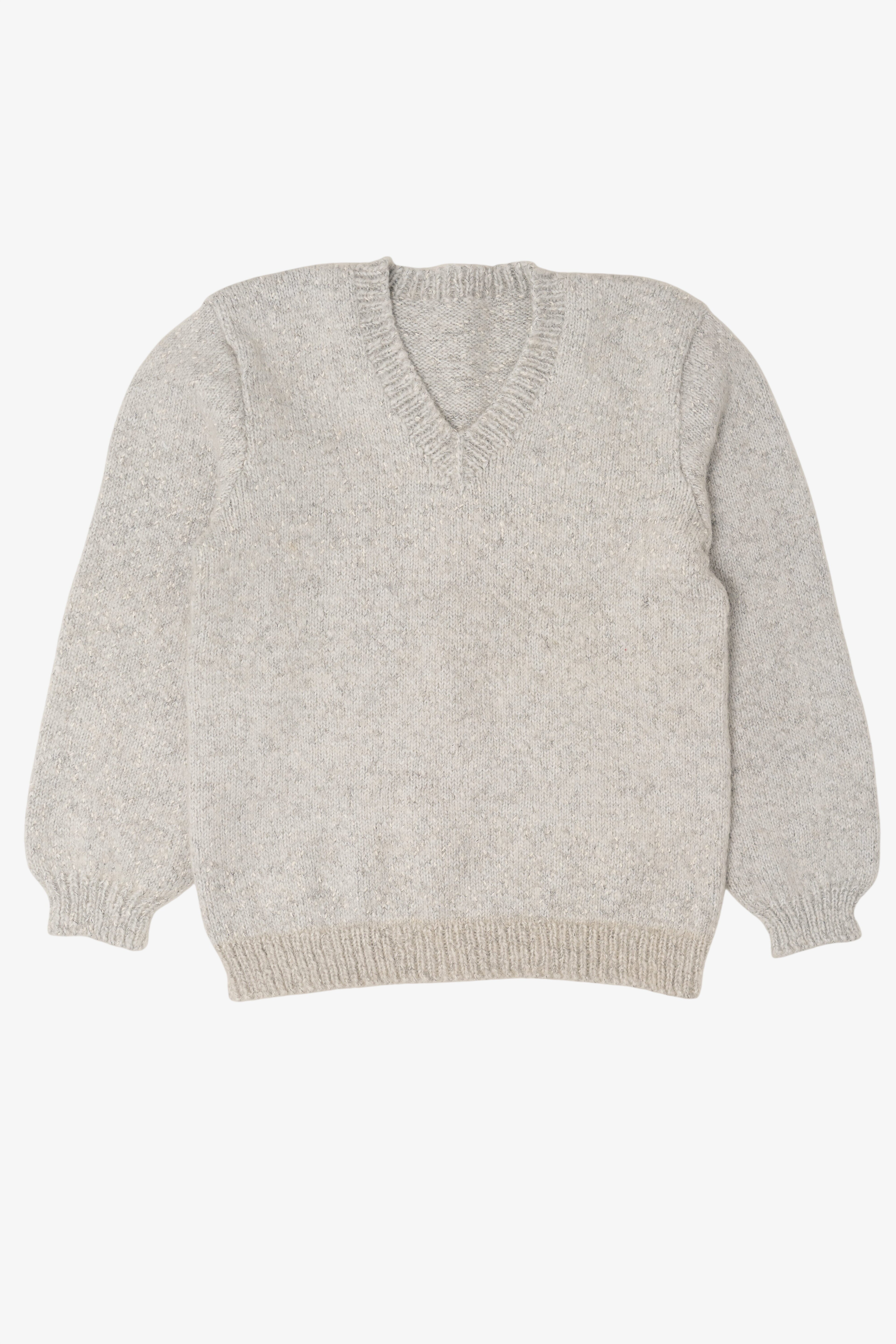 Vintage Light Gray V-Neck Sweater (1990s)