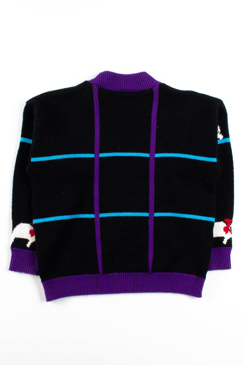 Vintage Cat Grid Sweater