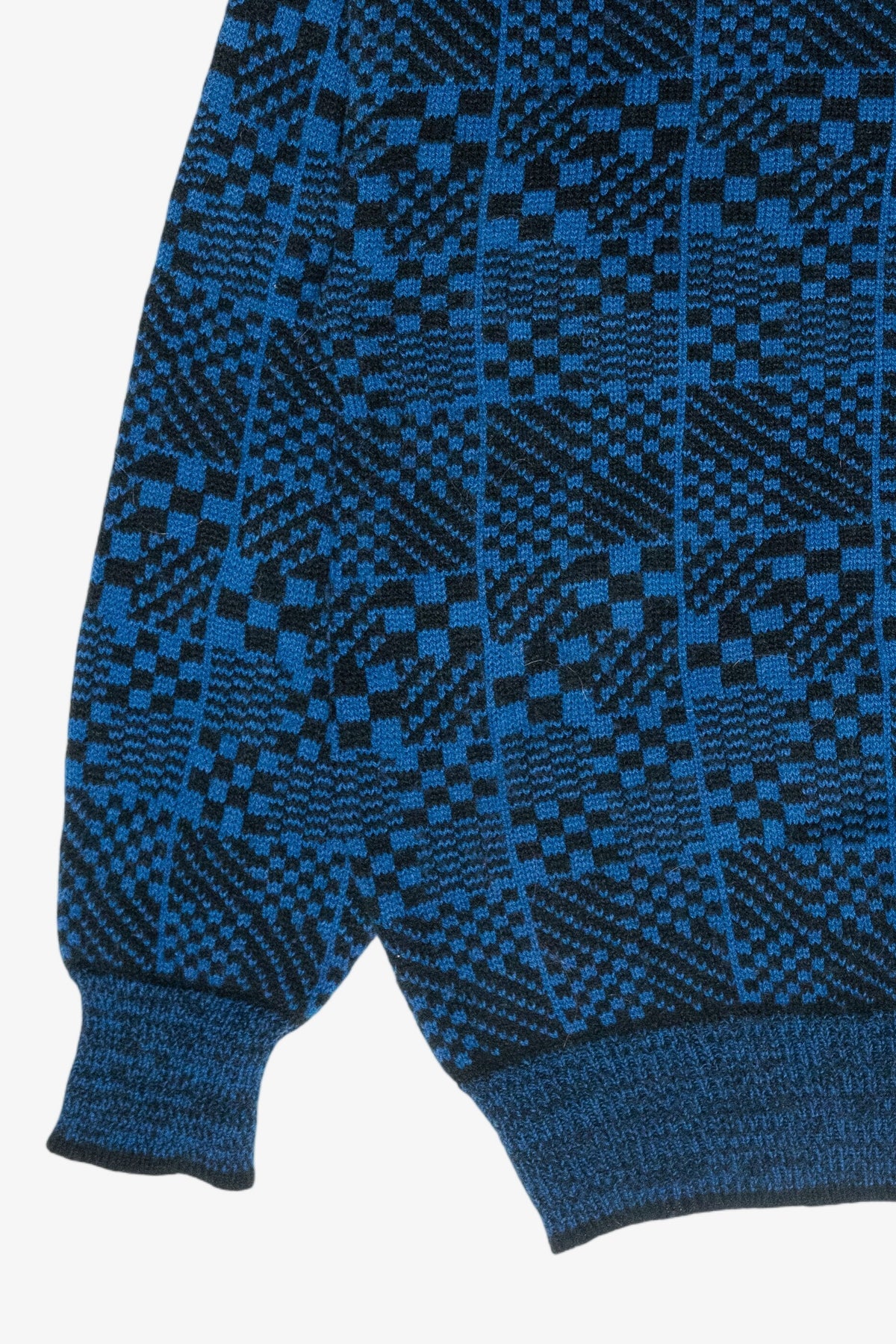 LaRon Blue Check Vintage Turtleneck Sweater (1980s)