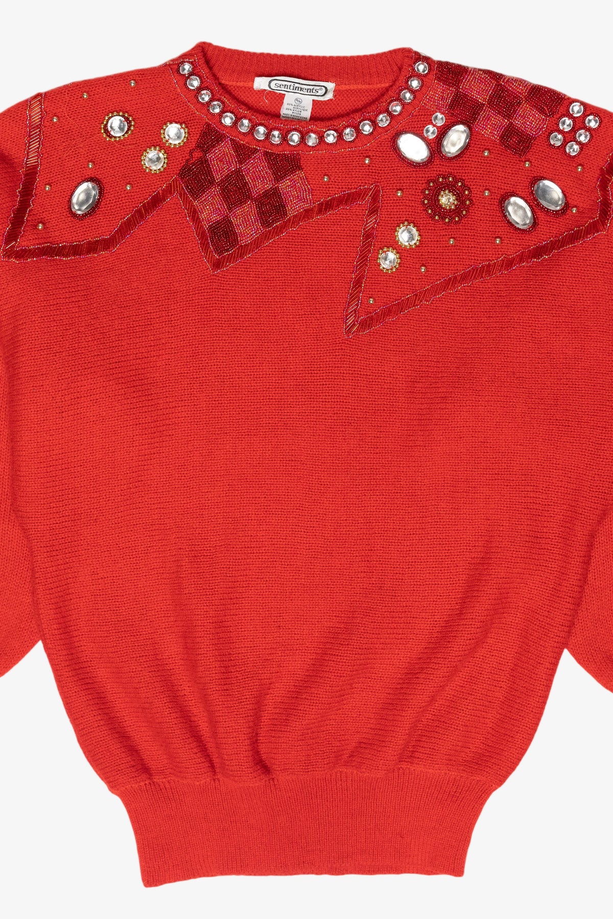 Sentiments Beaded Neck Vintage Sweater (1980s)