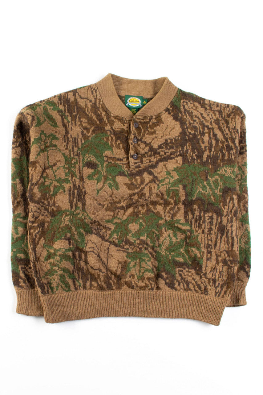 Vintage Cabela's Woodland Camo Wool Sweater