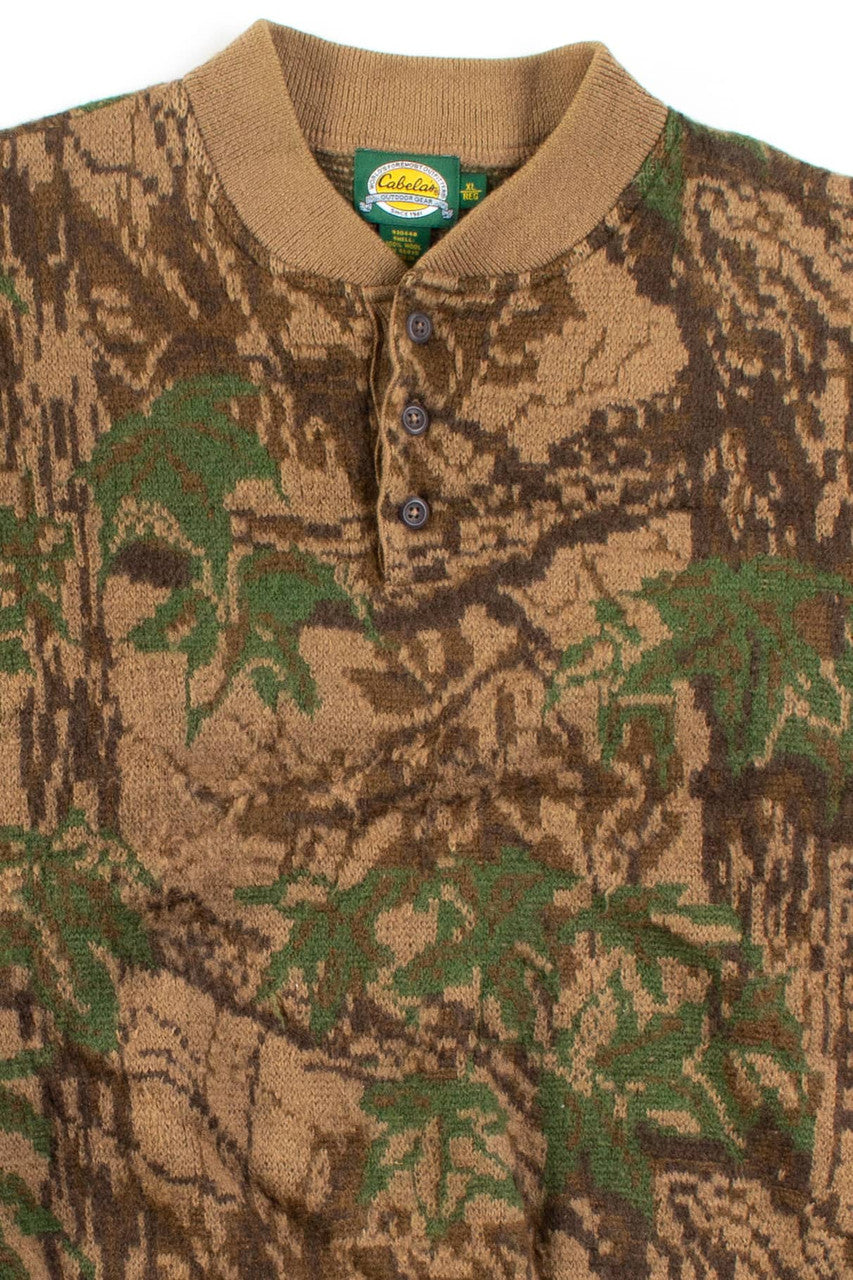 Vintage Cabela's Woodland Camo Wool Sweater
