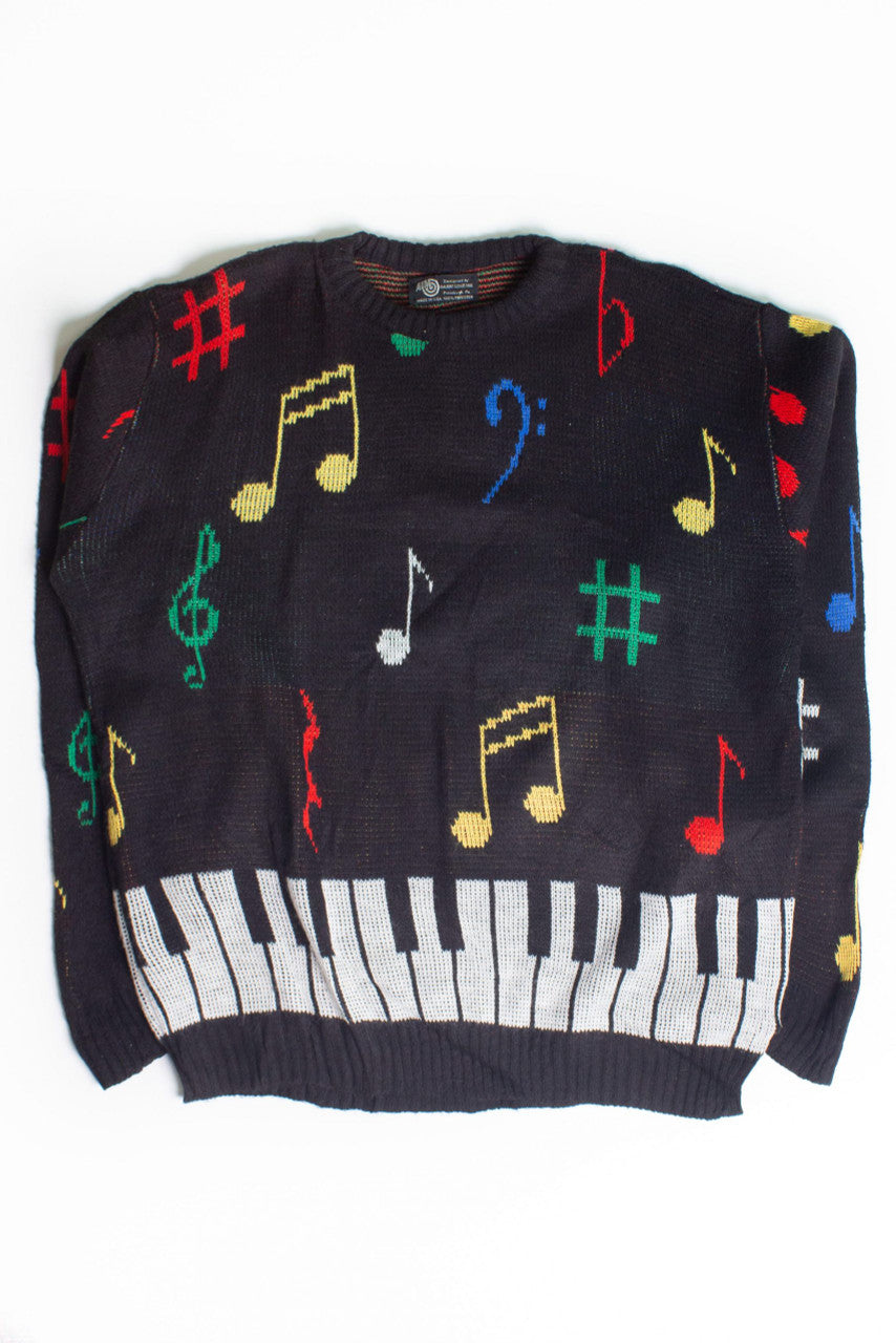 Vintage Keyboard Music Sweater (1986)