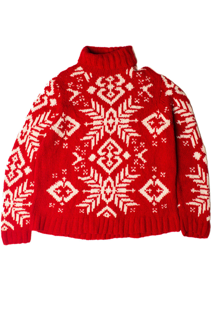 Red Nordic Winter Sweater