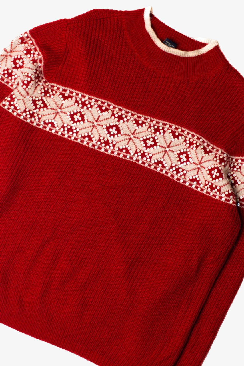 Red Sequin Pattern Sweater