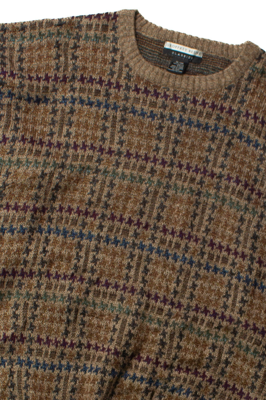 Vintage Brown Houndstooth Sweater (1990s)