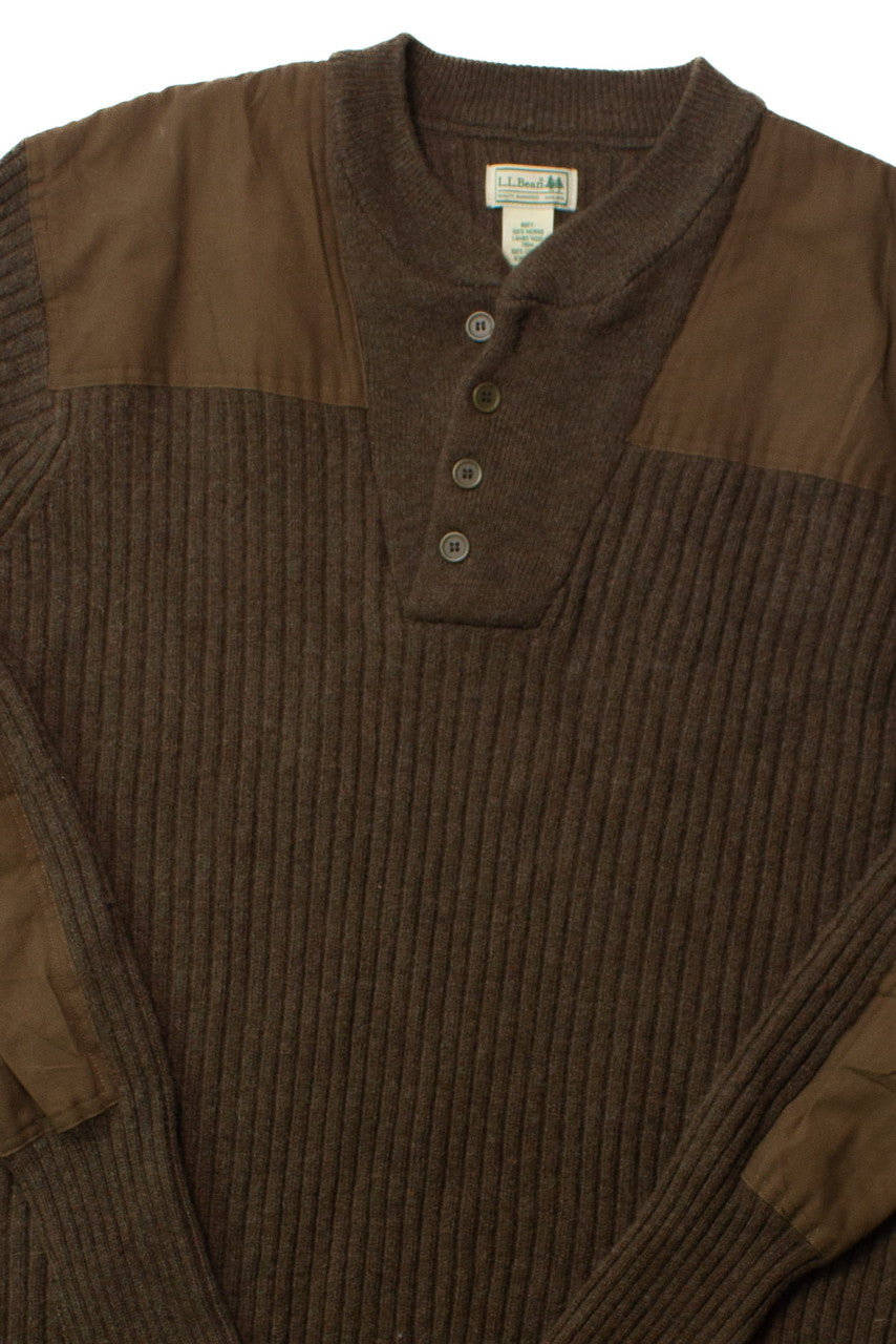 Olive Canvas Patch L.L. Bean Sweater (2000s)