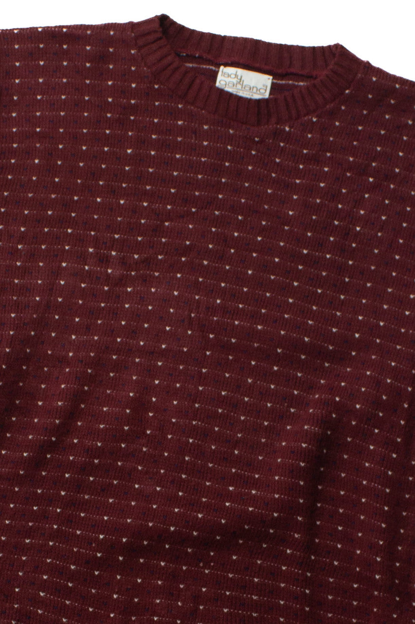 Vintage Dotted Burgundy Lady Garland Sweater (1980s)