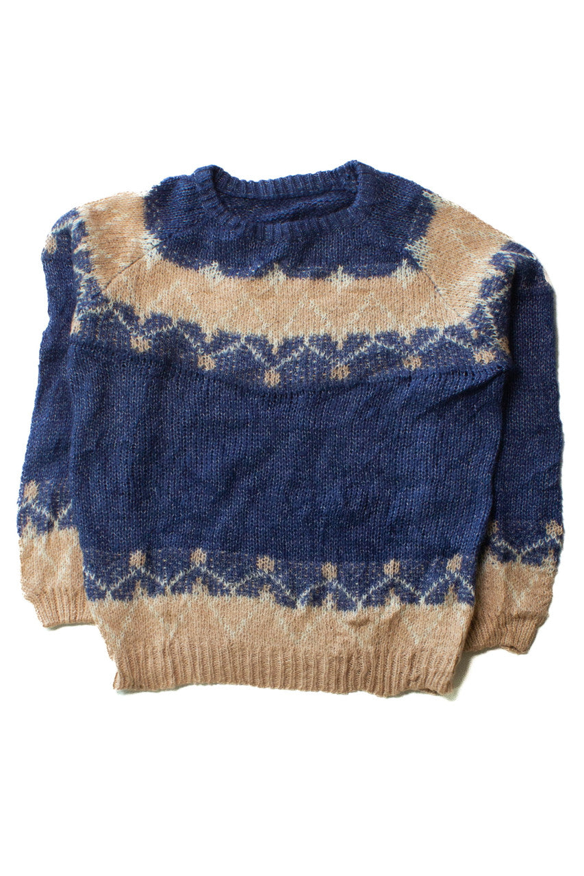 Navy & Beige Knit Sweater