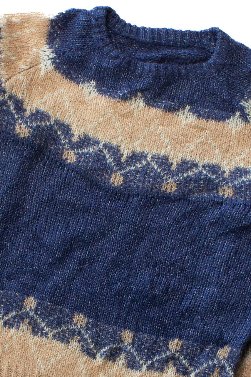 Navy & Beige Knit Sweater
