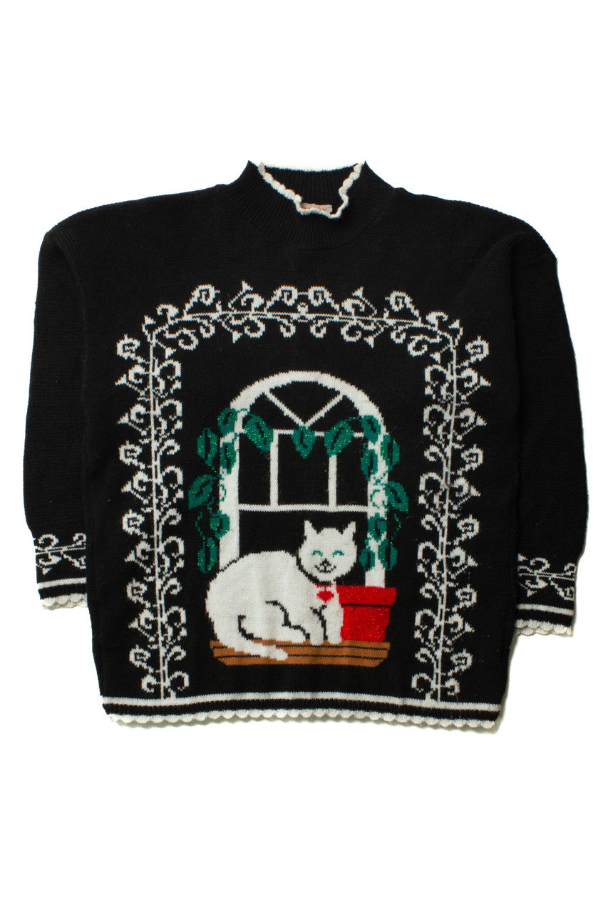 Vintage Cat In The Window Sweater (1980s)