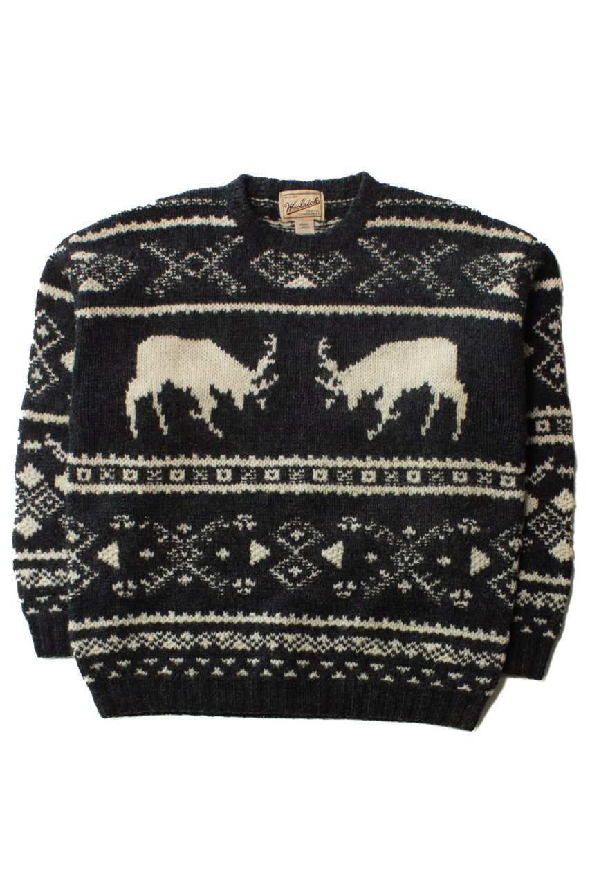 Vintage Woolrich Deer Fight Sweater (1990s)