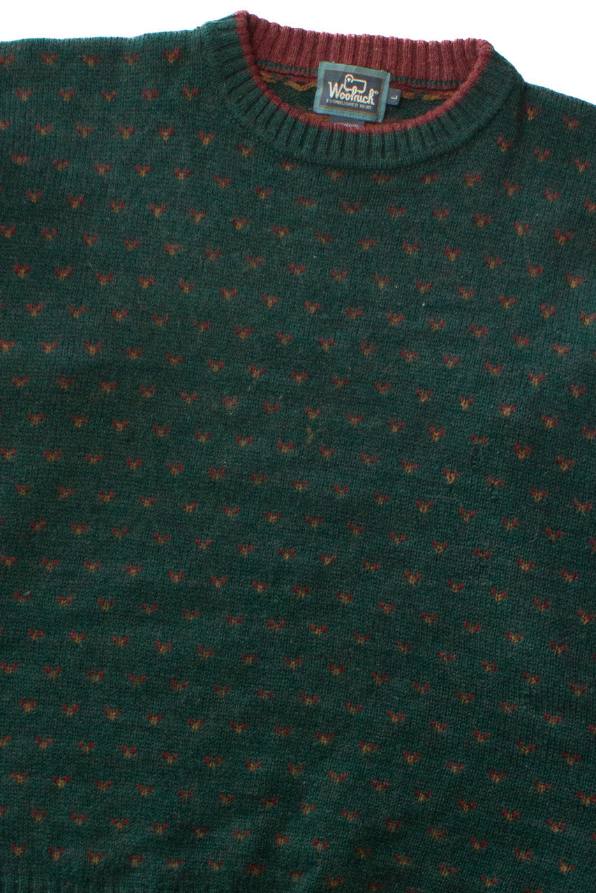 Vintage Green Dotted Woolrich Sweater (1980s)