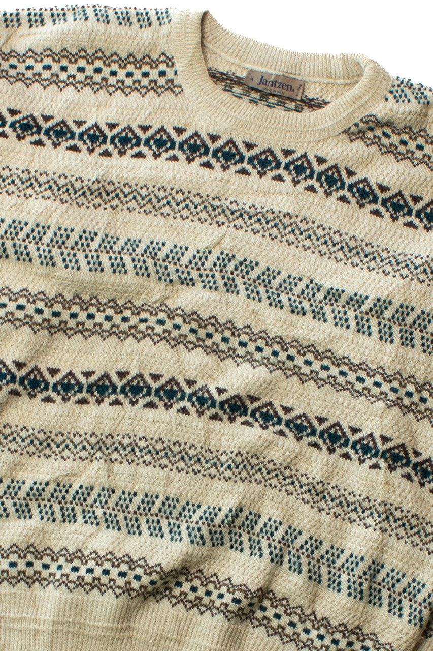 Vintage Jantzen Striped Patterns Sweater (1980s)