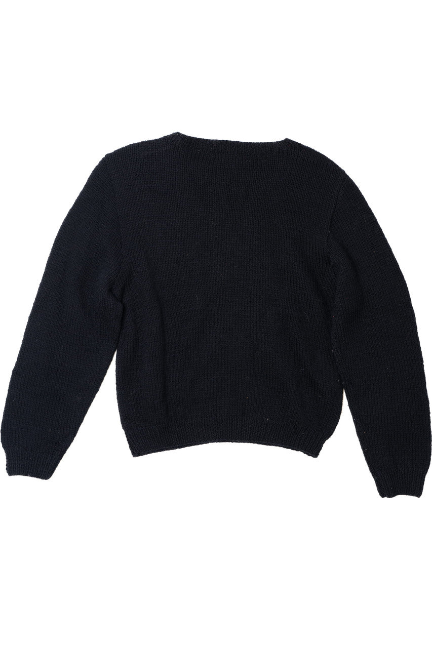 Vintage Clown Teddy Bear Merino Wool Sweater