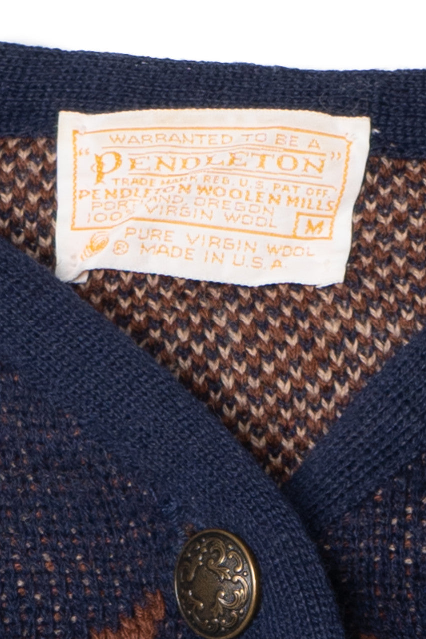 Vintage Navy Pendleton Cardigan Sweater