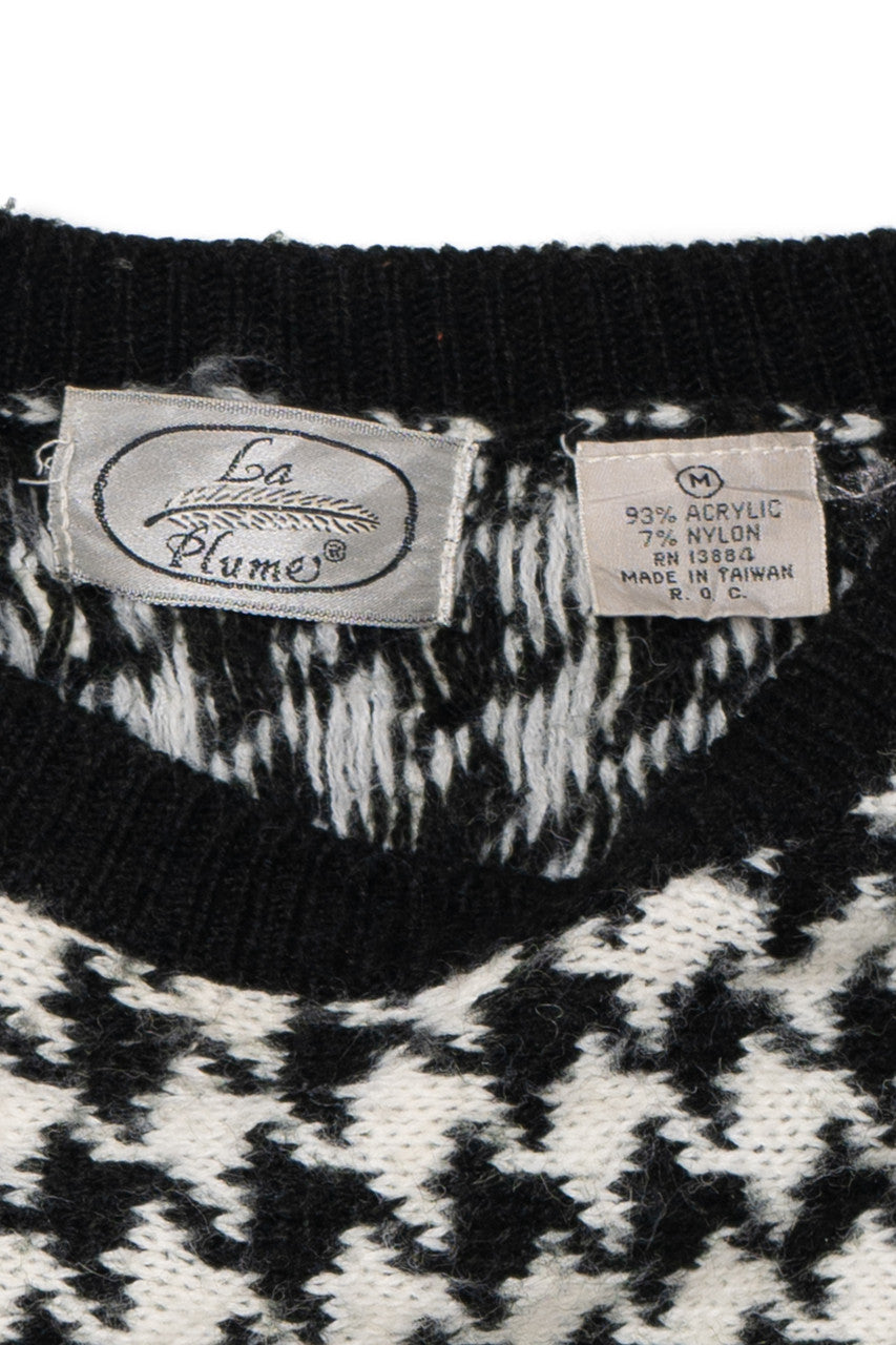 Vintage Houndstooth La Plume Sweater
