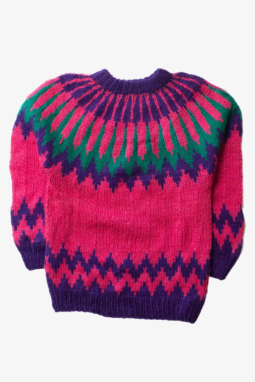 Vintage Magenta Zig Zag Sweater (1990s)