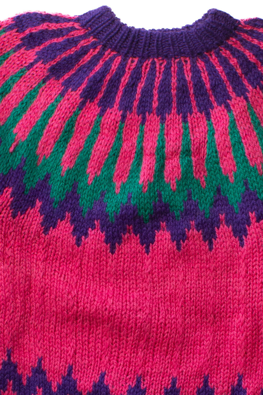Vintage Magenta Zig Zag Sweater (1990s)