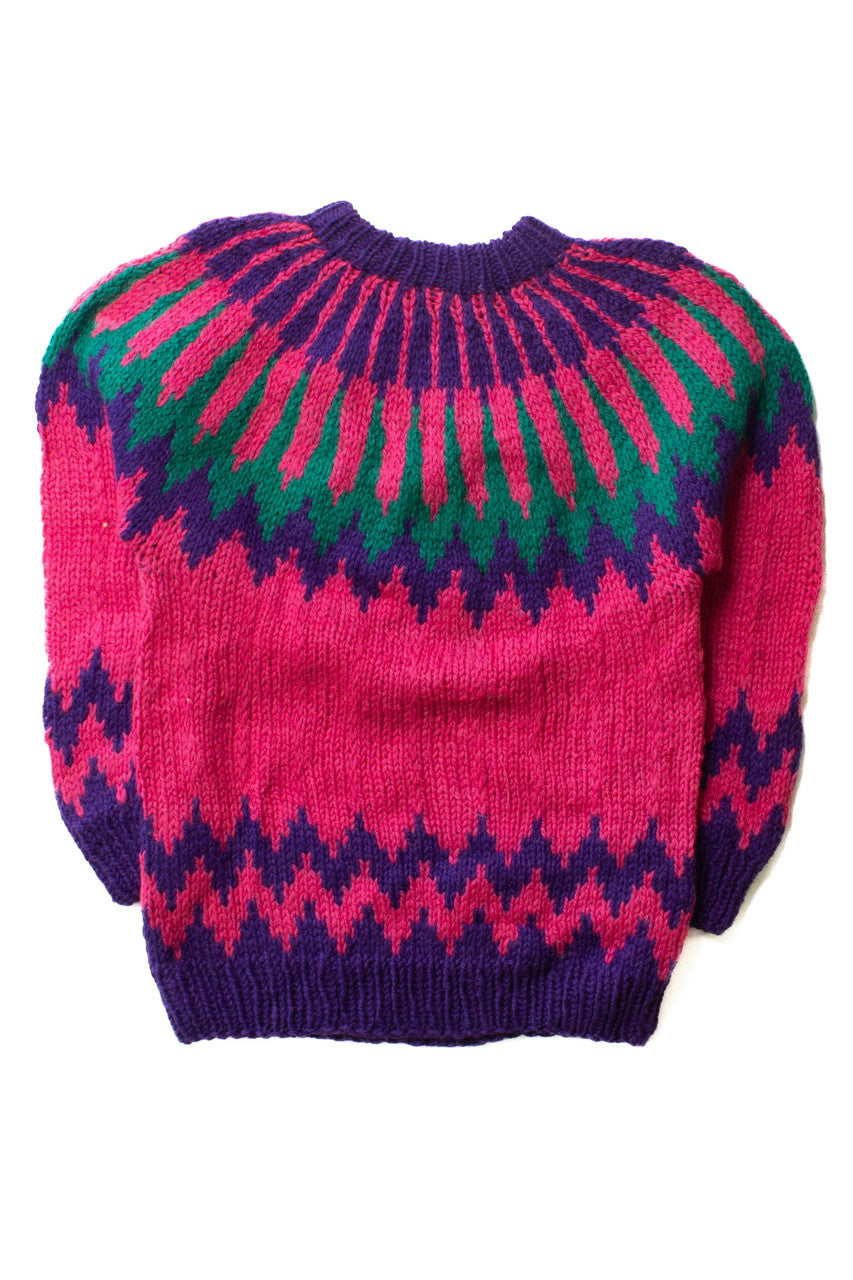 Vintage Magenta Zig Zag Sweater (1990s)