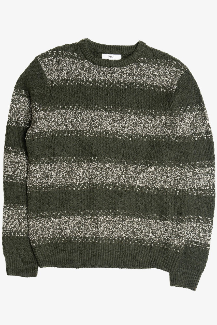 M&S Green Stripe Knit Sweater