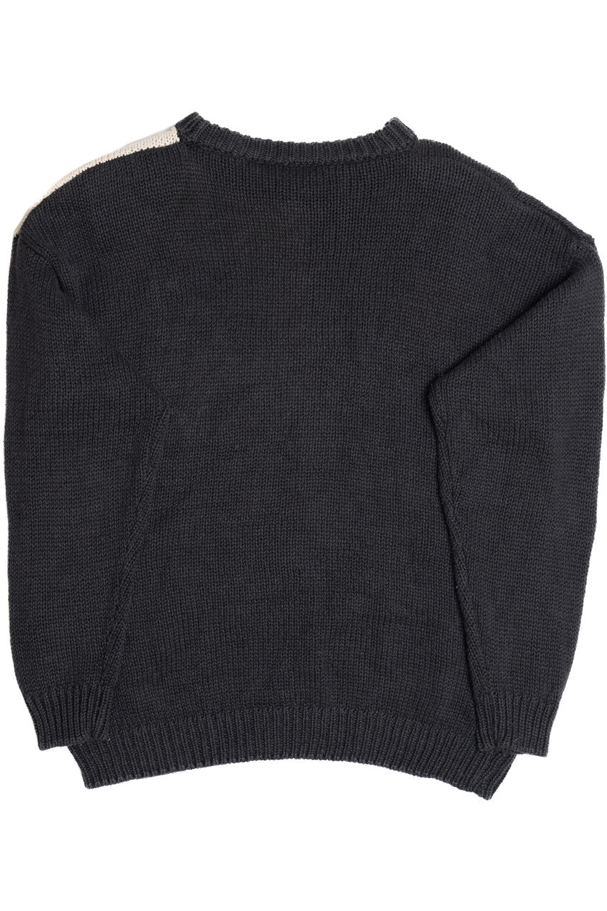 Vintage Checkered Roses Knit Sweater (1990s)