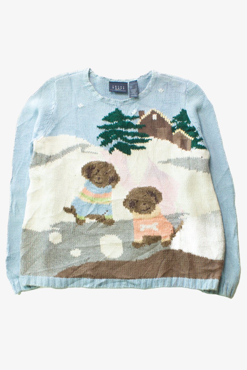 Vintage Puppies In Snow Sweater (2000s)