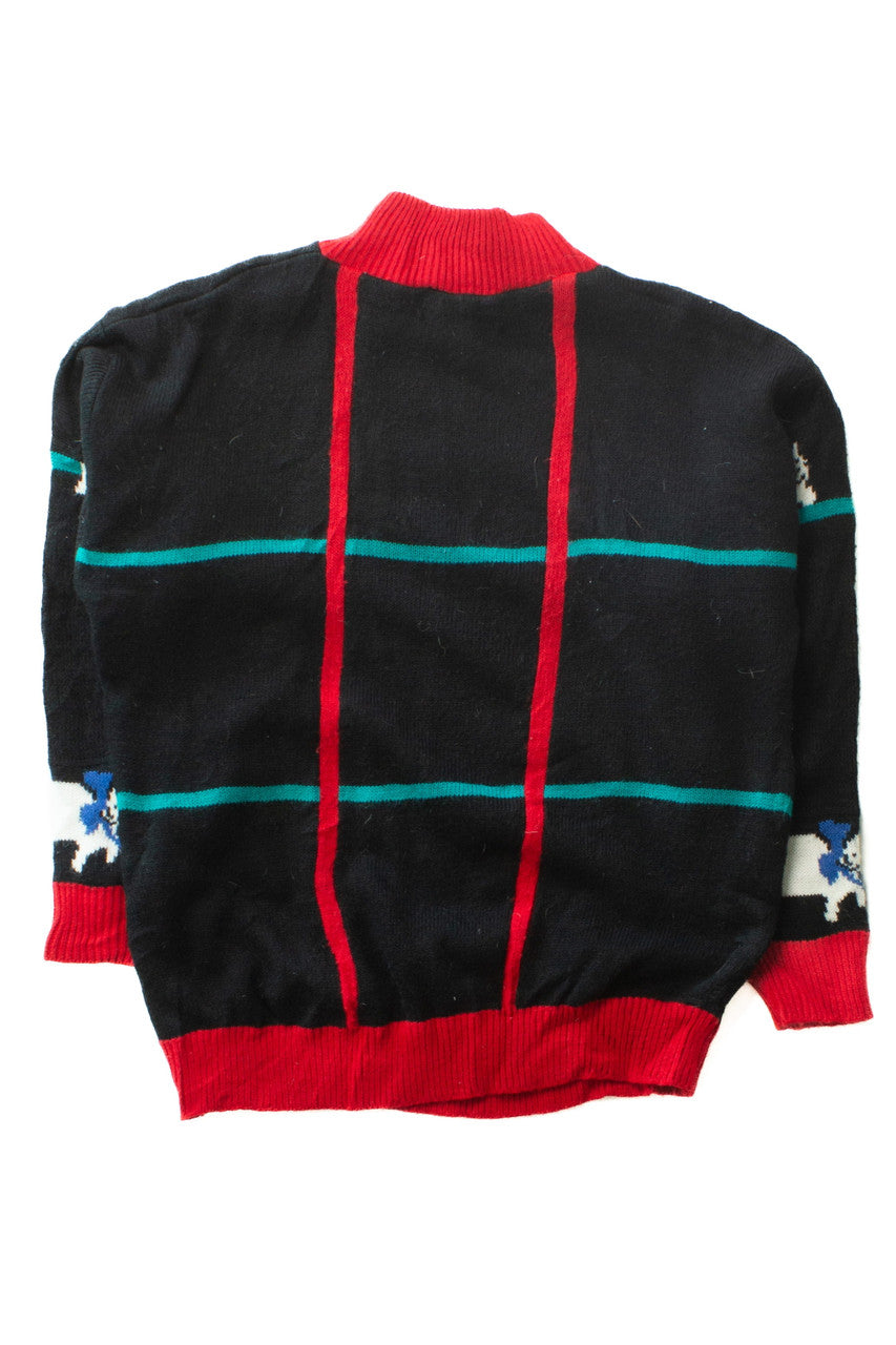 Vintage Cats Grid Sweater (1990s)