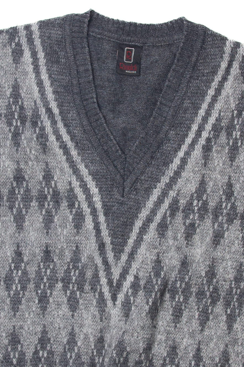 Vintage Rinaldi Maglierie Gray Argyle Sweater