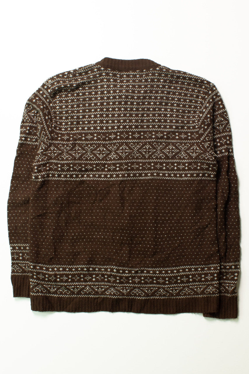 Vintage Jersild Brown Fair Isle Cardigan (1980s)