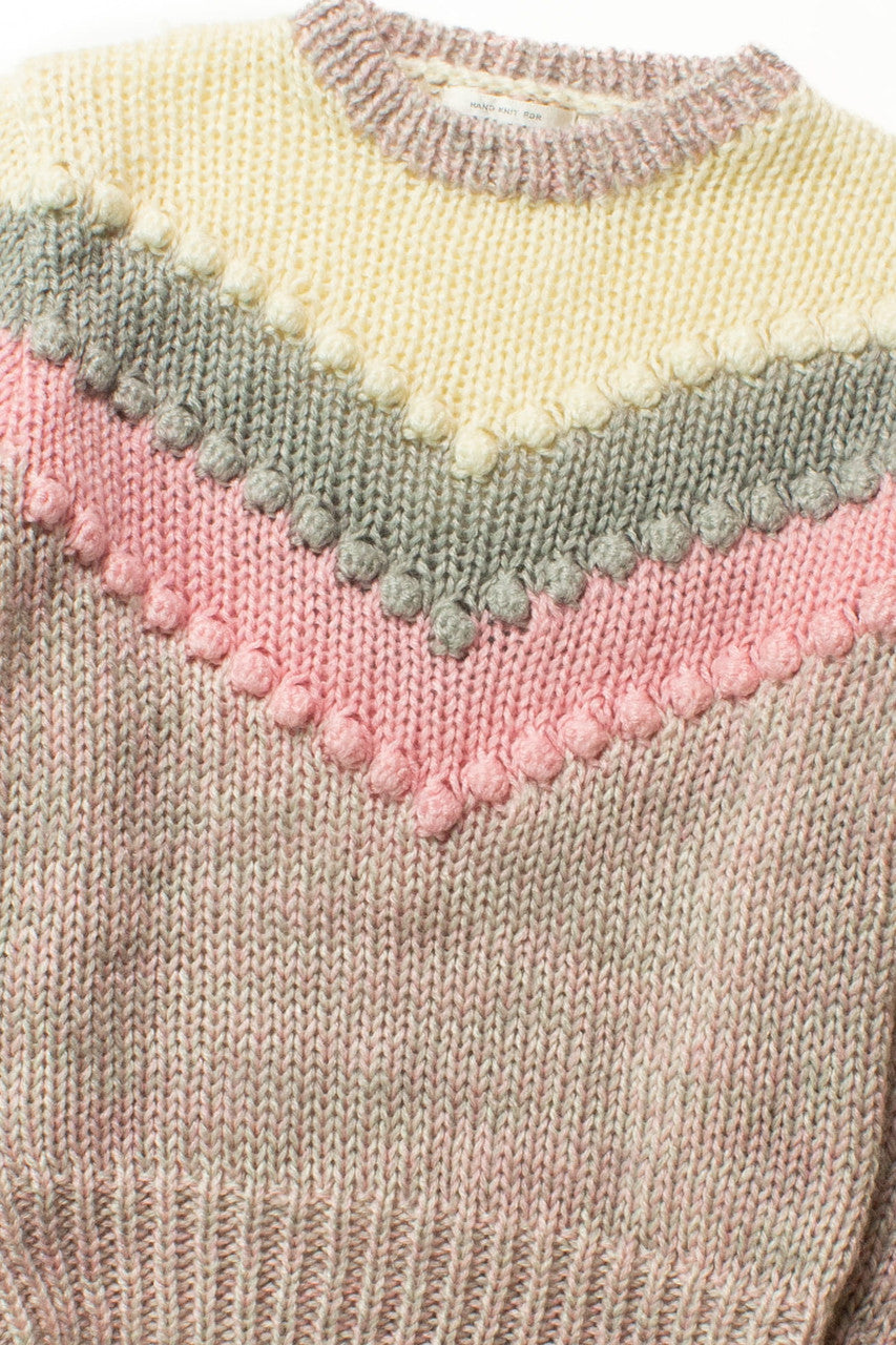 Vintage Pink Chevrons Sweater (1980s)