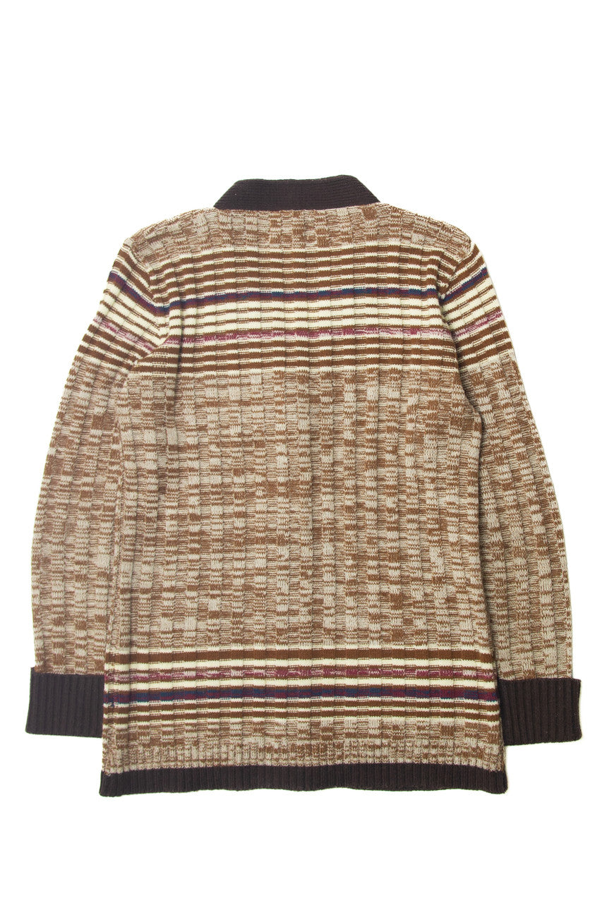 Vintage Montage Brown Striped Cardigan
