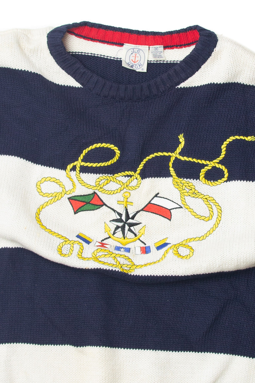 Vintage J. G Hook Nautical Sailor Short Sleeve Sweater