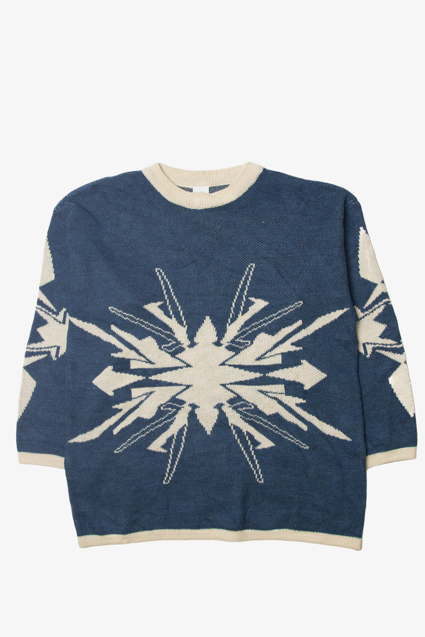 Vintage Blue Patterned Sweater