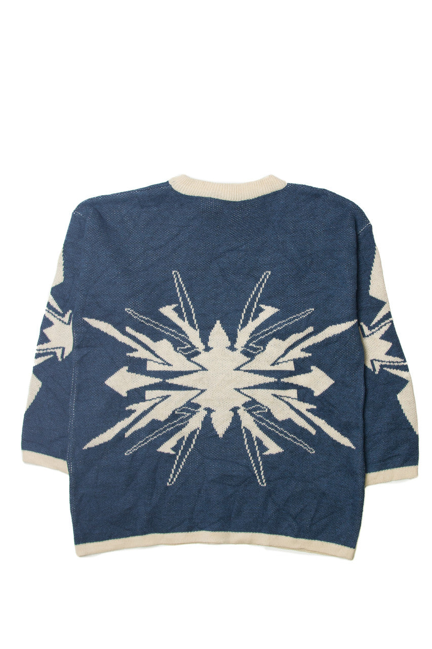 Vintage Blue Patterned Sweater
