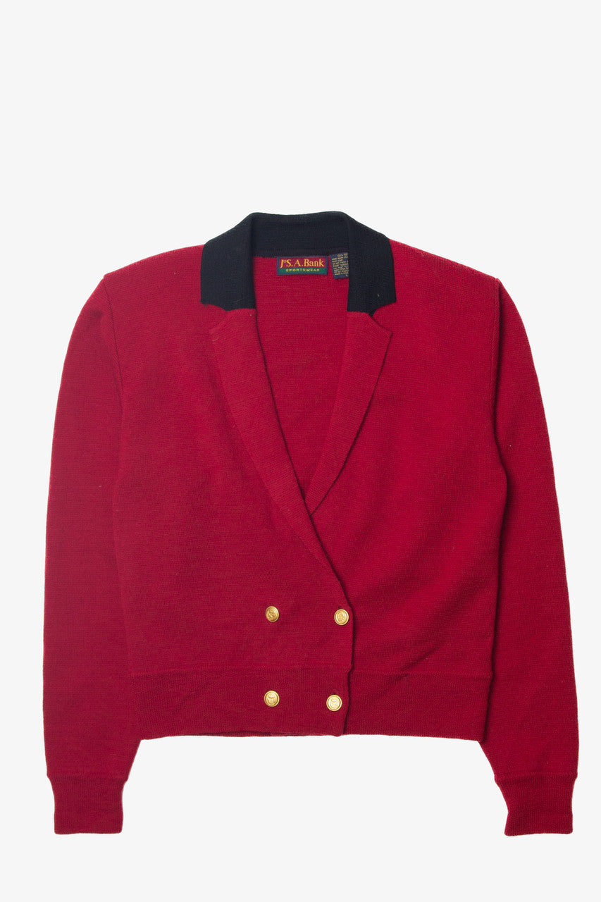 Vintage Jos. A. Bank Red Blazer Sweater