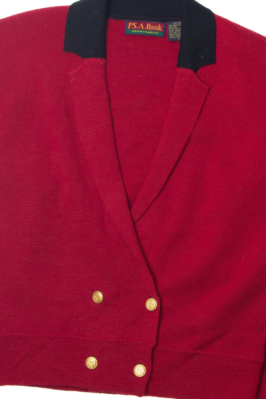 Vintage Jos. A. Bank Red Blazer Sweater