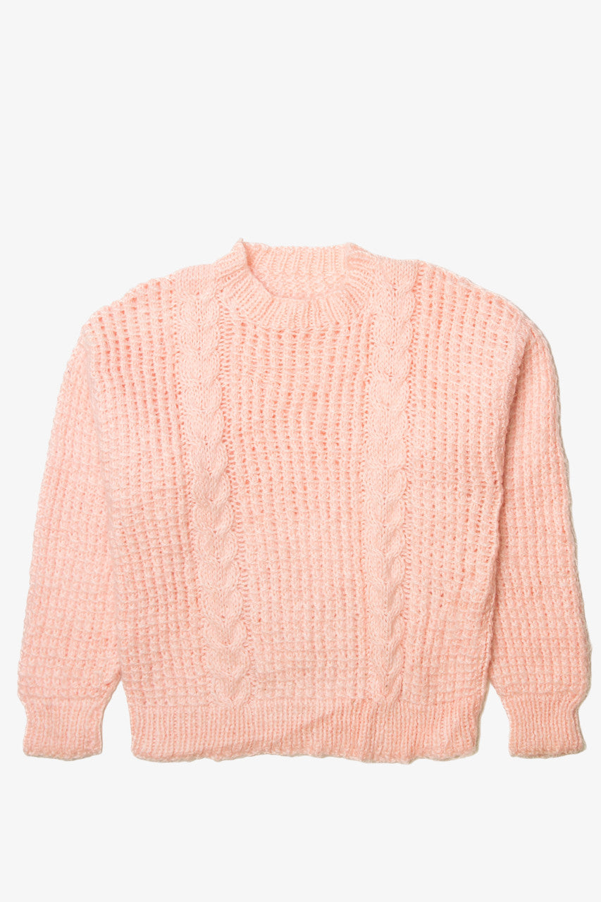 Vintage Pink Cable Knit Sweater